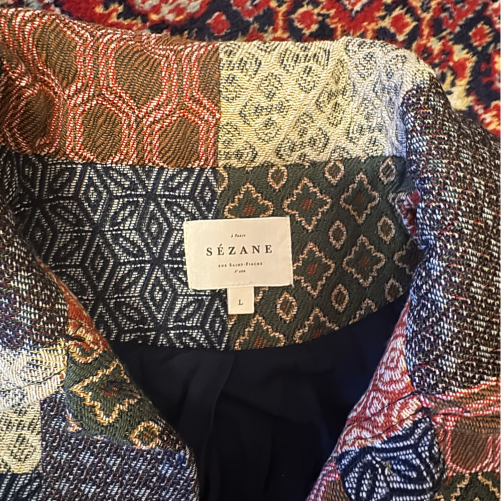 Sezane Will Jacket Dama Patchwork - Size L - image 4